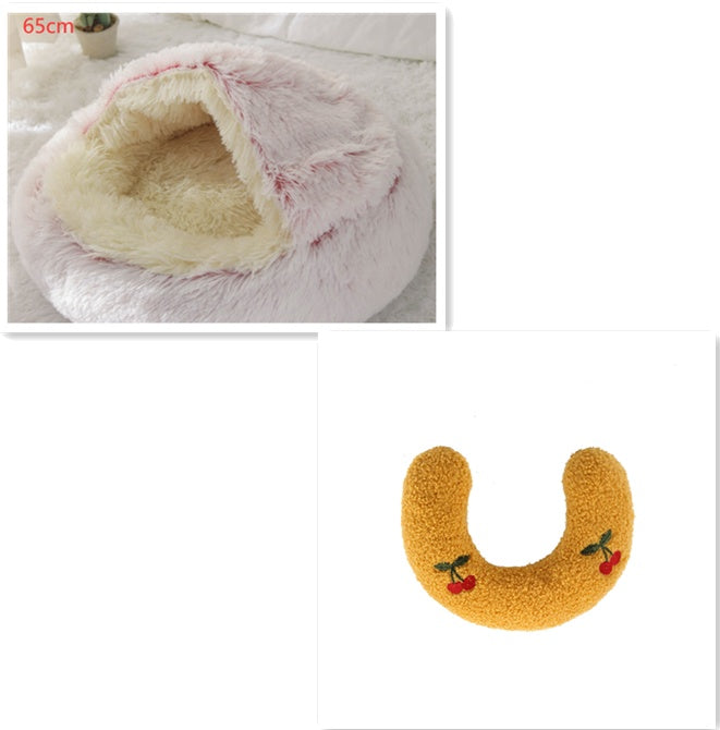 Pet Winter Bed | Round Plush