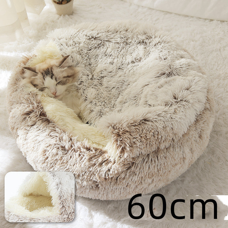 Pet Winter Bed | Round Plush