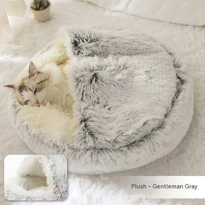Pet Winter Bed | Round Plush