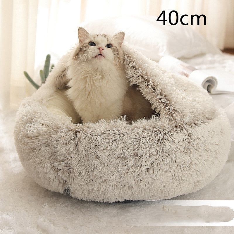 Pet Winter Bed | Round Plush