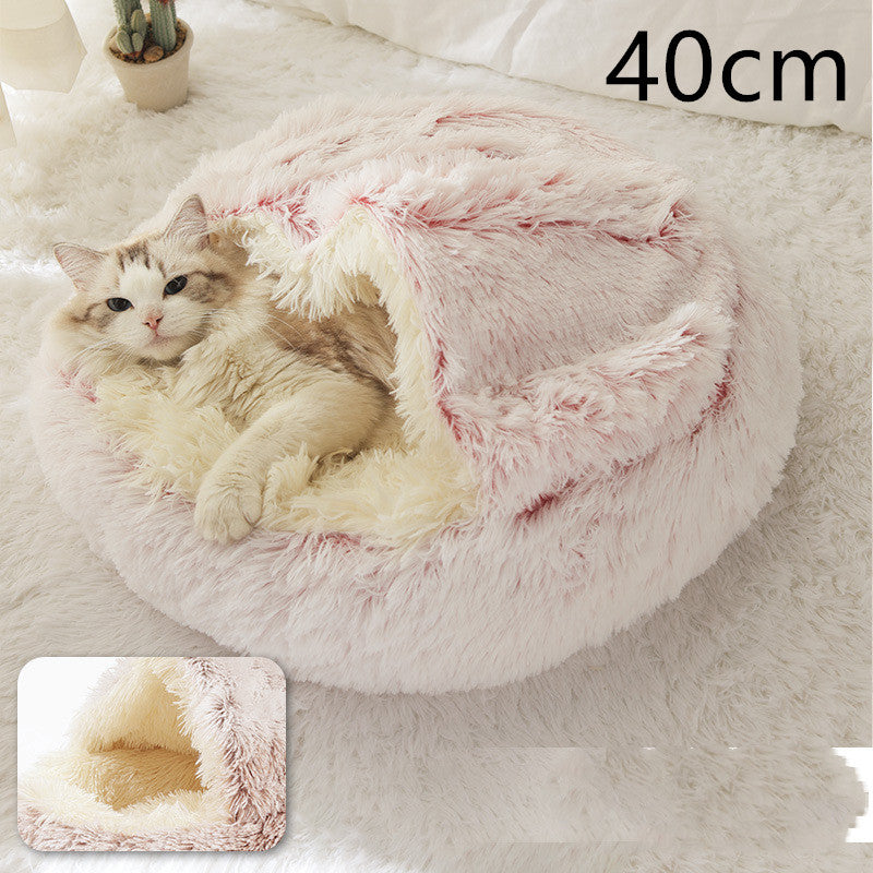 Pet Winter Bed | Round Plush