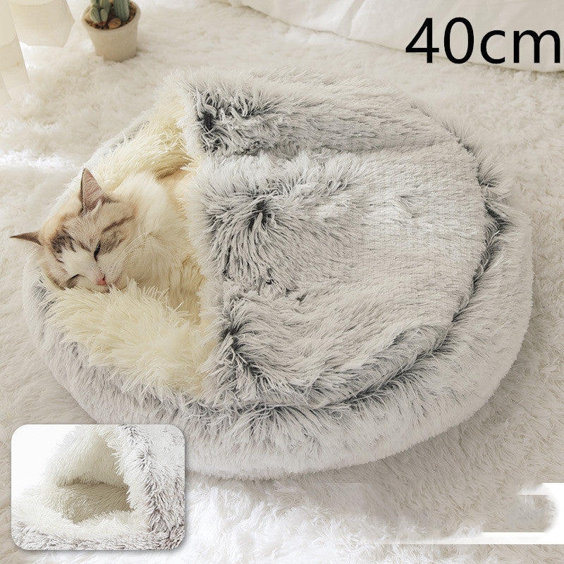 Pet Winter Bed | Round Plush