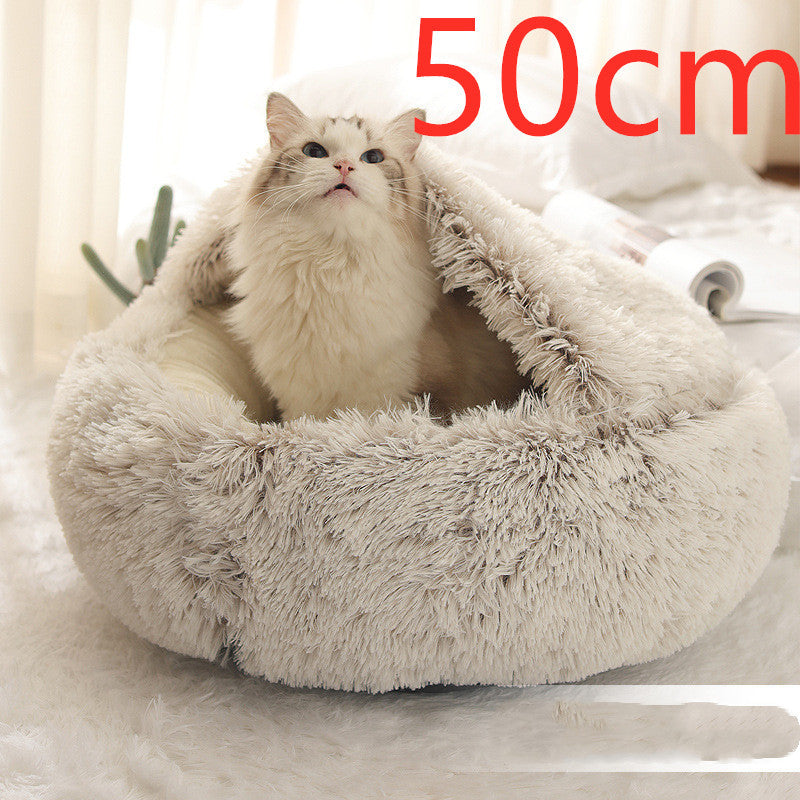 Pet Winter Bed | Round Plush
