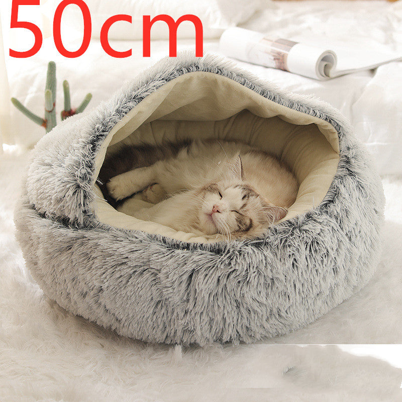 Pet Winter Bed | Round Plush