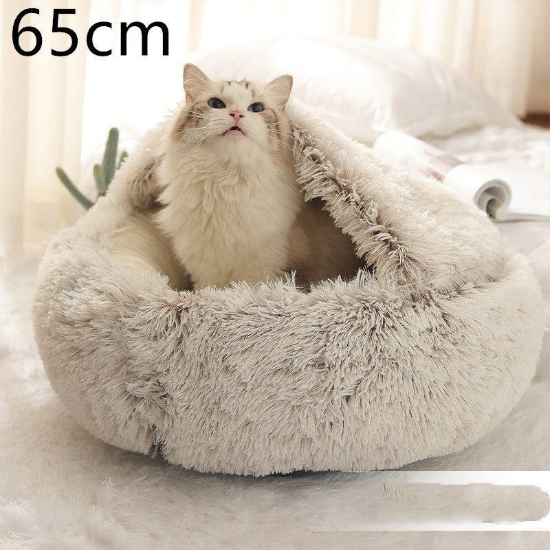 Pet Winter Bed | Round Plush