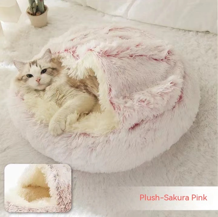 Pet Winter Bed | Round Plush