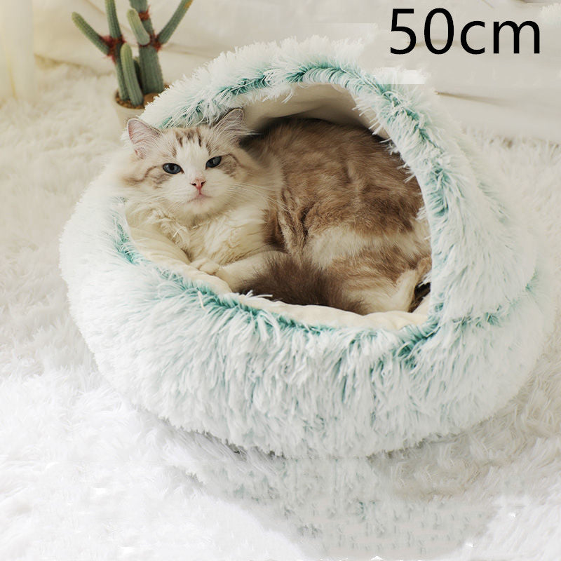 Pet Winter Bed | Round Plush