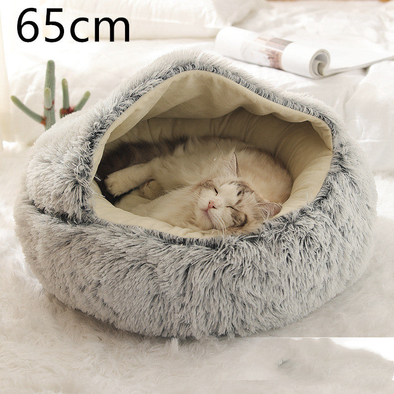 Pet Winter Bed | Round Plush