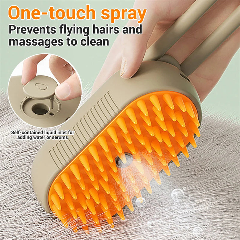 Pet Steam Brush | 3 In 1 Electric Spray
