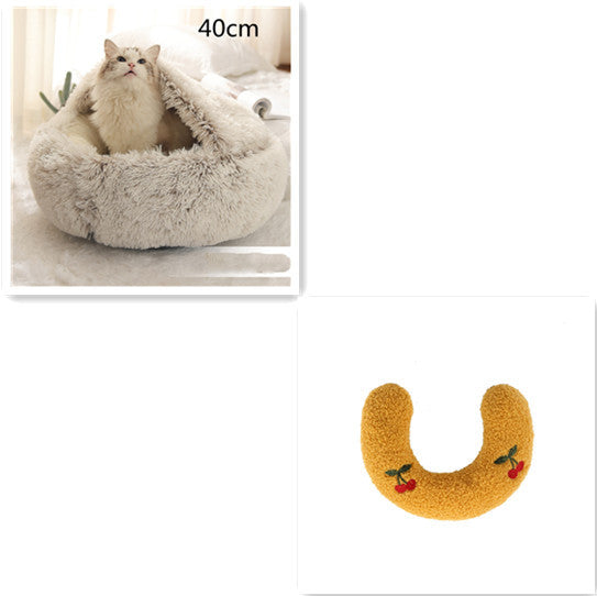 Pet Winter Bed | Round Plush