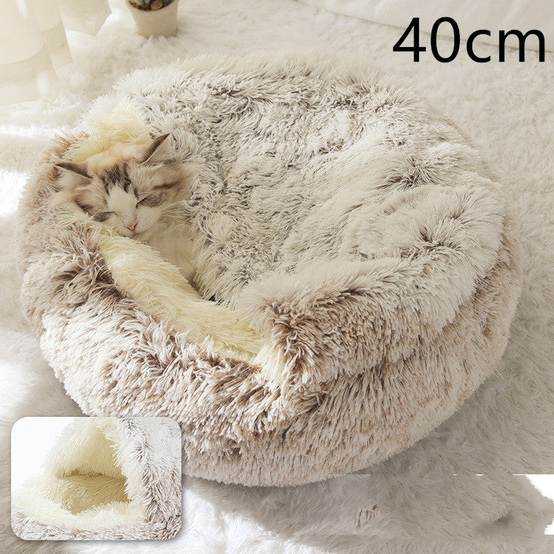 Pet Winter Bed | Round Plush