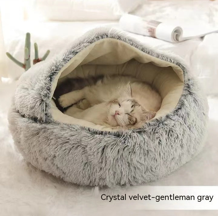 Pet Winter Bed | Round Plush
