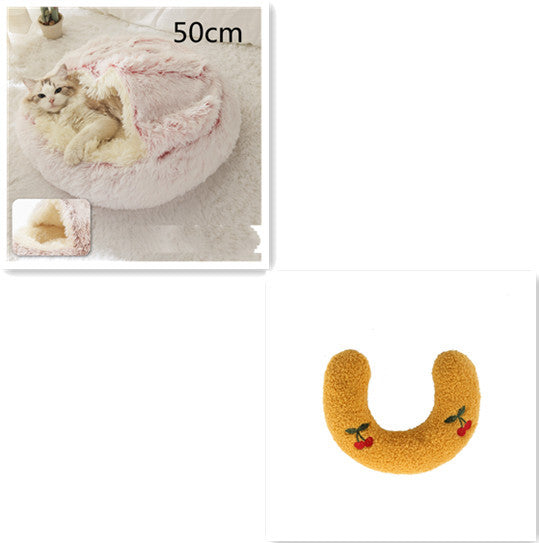 Pet Winter Bed | Round Plush