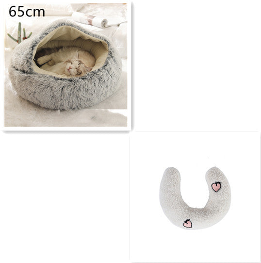 Pet Winter Bed | Round Plush