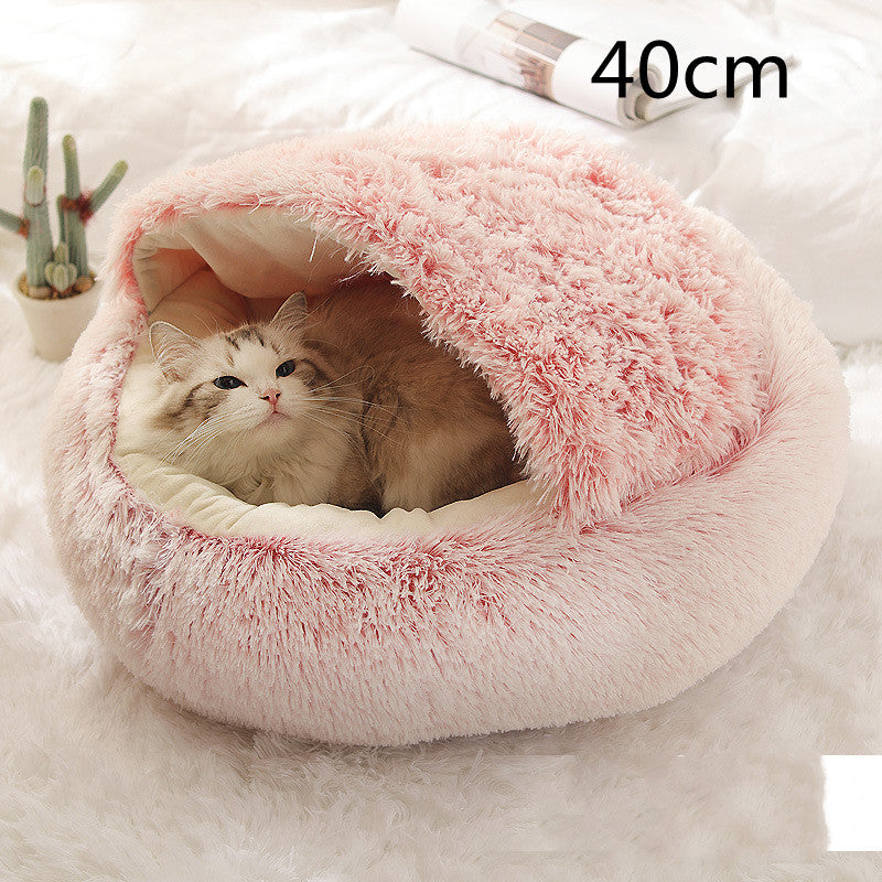 Pet Winter Bed | Round Plush
