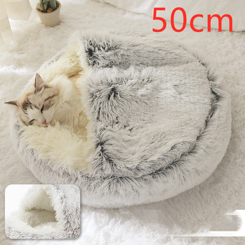 Pet Winter Bed | Round Plush