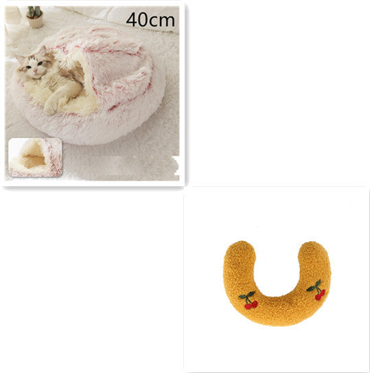 Pet Winter Bed | Round Plush