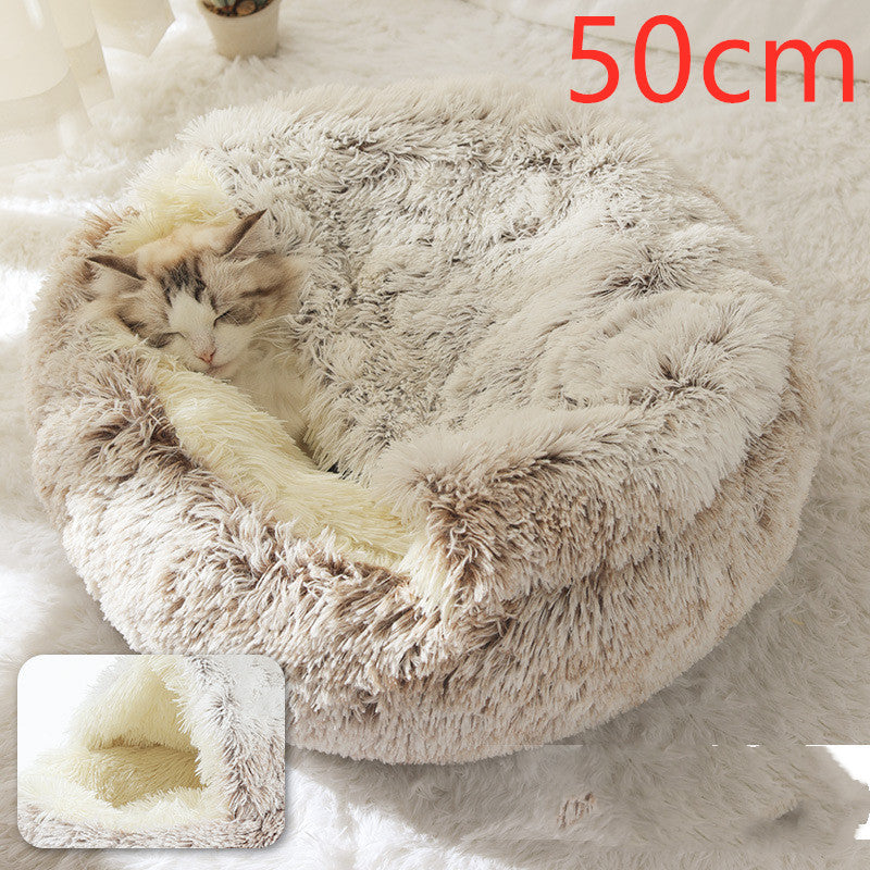 Pet Winter Bed | Round Plush