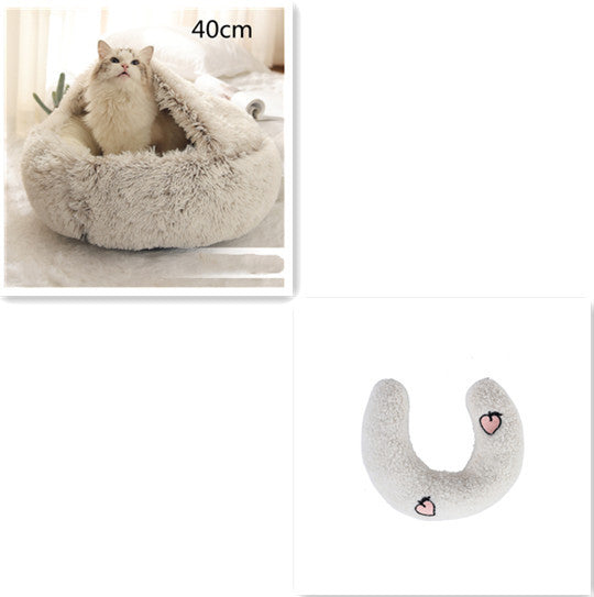 Pet Winter Bed | Round Plush