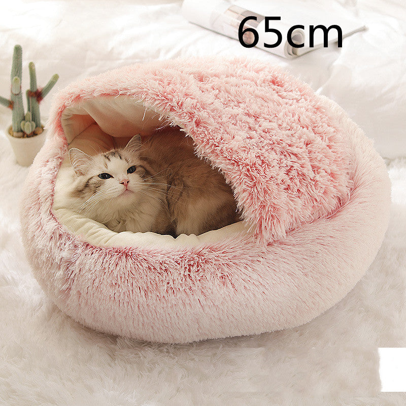 Pet Winter Bed | Round Plush