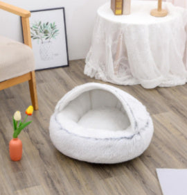 Pet Winter Bed | Round Plush