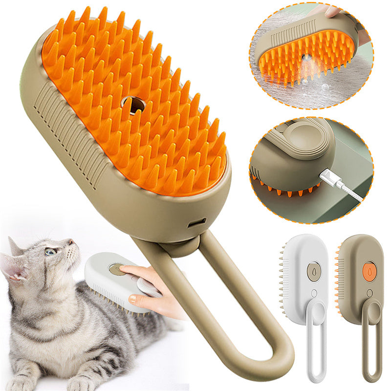 Pet Steam Brush | 3 In 1 Electric Spray