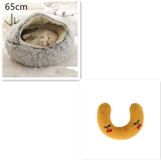 Pet Winter Bed | Round Plush