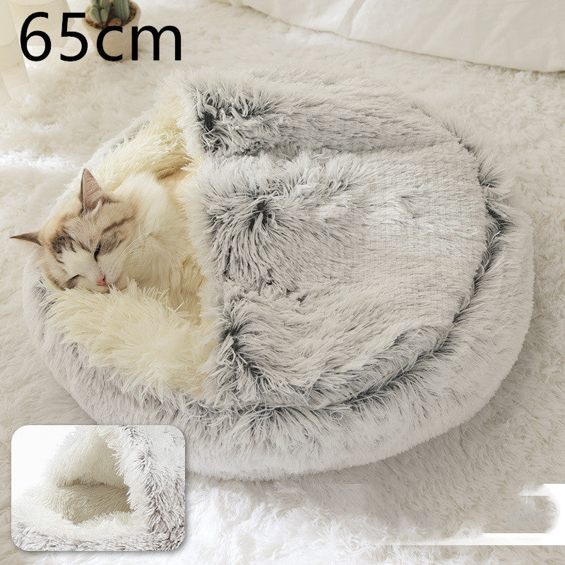 Pet Winter Bed | Round Plush