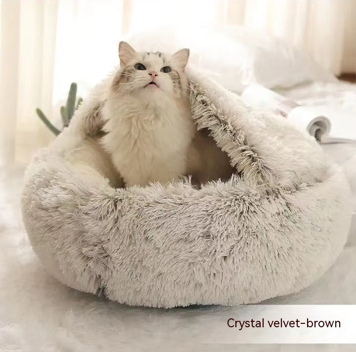 Pet Winter Bed | Round Plush