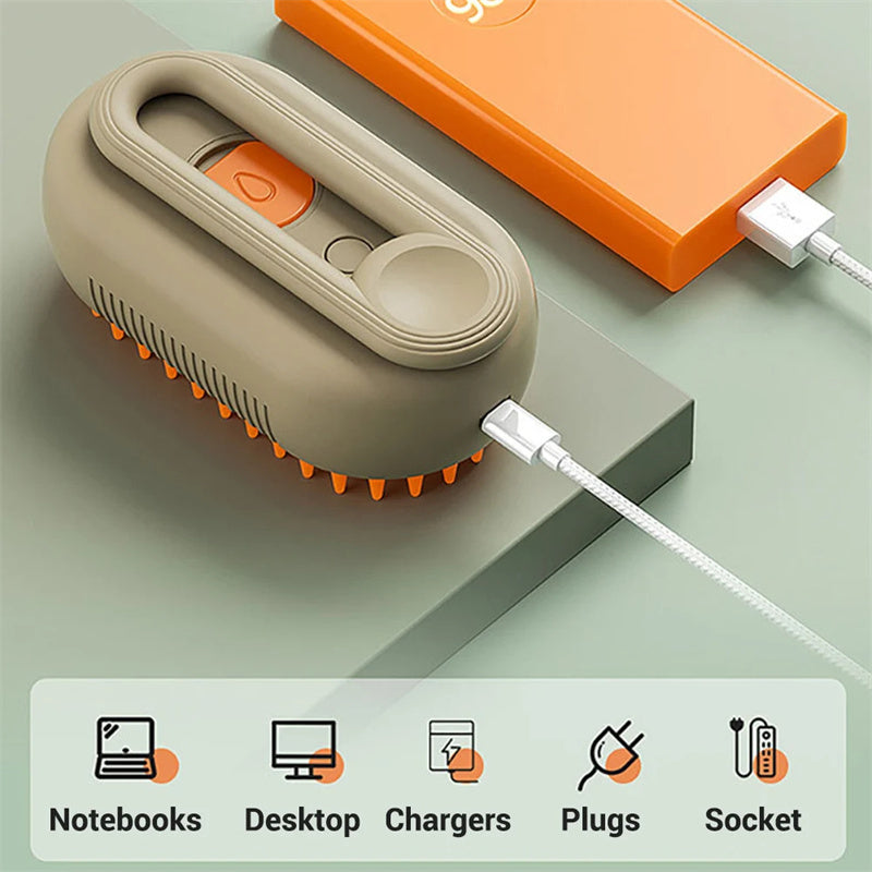Pet Steam Brush | 3 In 1 Electric Spray