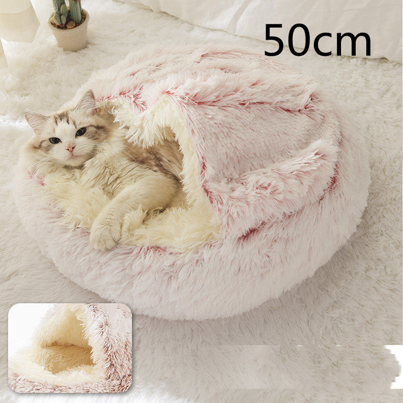 Pet Winter Bed | Round Plush