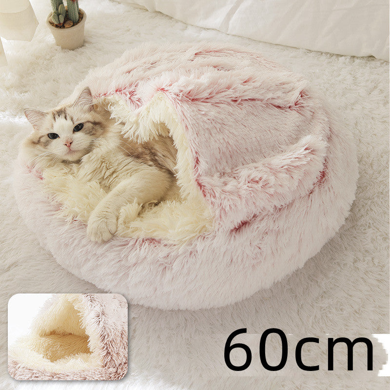 Pet Winter Bed | Round Plush
