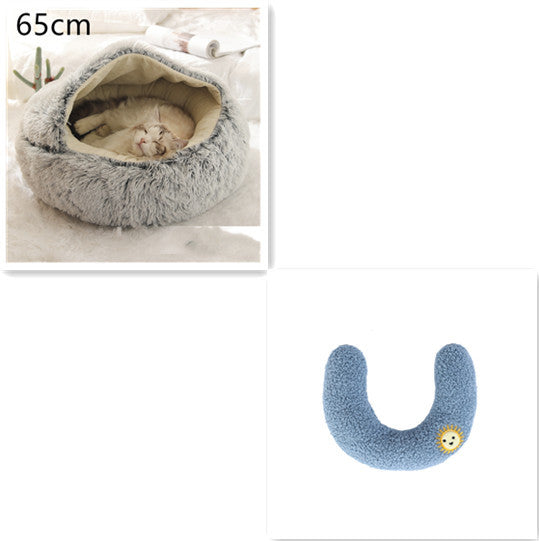 Pet Winter Bed | Round Plush