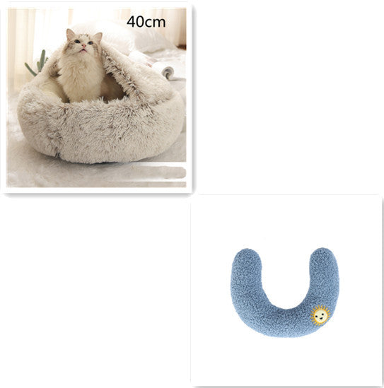 Pet Winter Bed | Round Plush