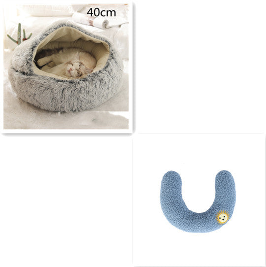 Pet Winter Bed | Round Plush