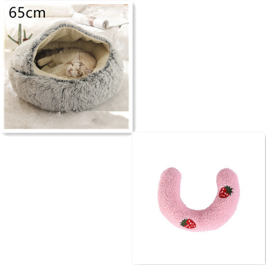 Pet Winter Bed | Round Plush