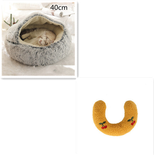 Pet Winter Bed | Round Plush