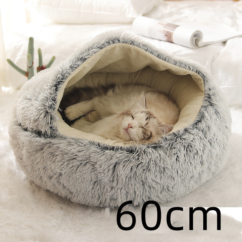 Pet Winter Bed | Round Plush