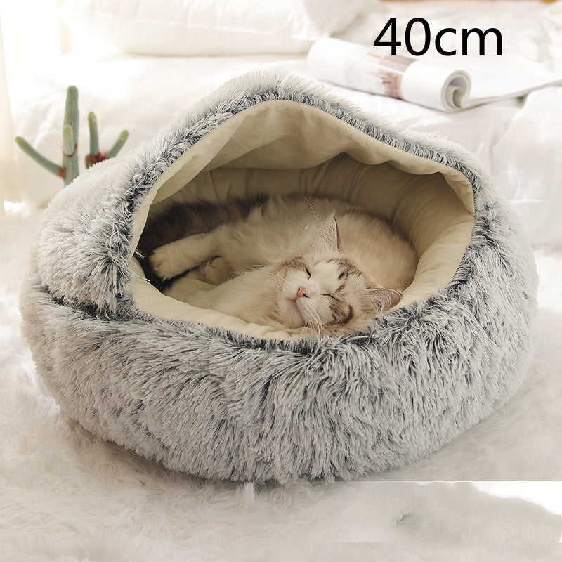 Pet Winter Bed | Round Plush