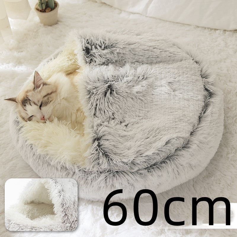 Pet Winter Bed | Round Plush