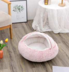 Pet Winter Bed | Round Plush