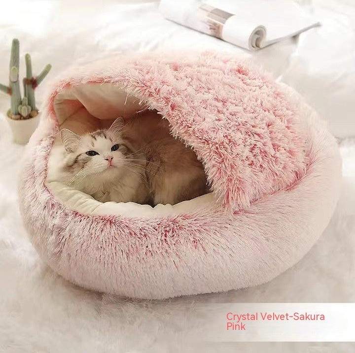 Pet Winter Bed | Round Plush