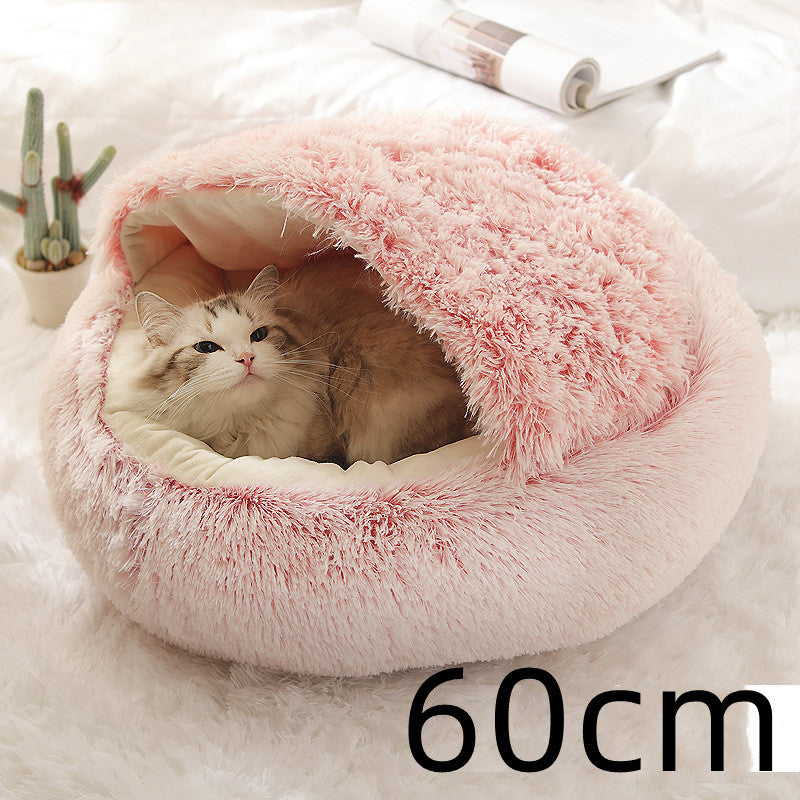 Pet Winter Bed | Round Plush