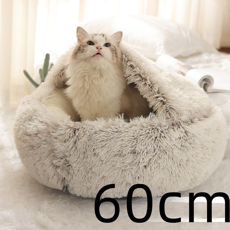 Pet Winter Bed | Round Plush