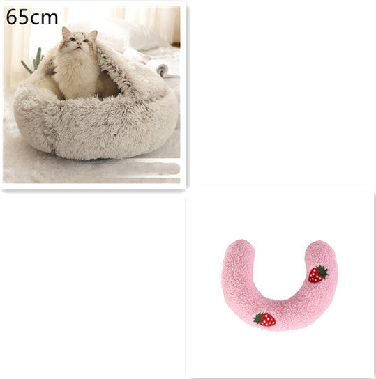 Pet Winter Bed | Round Plush