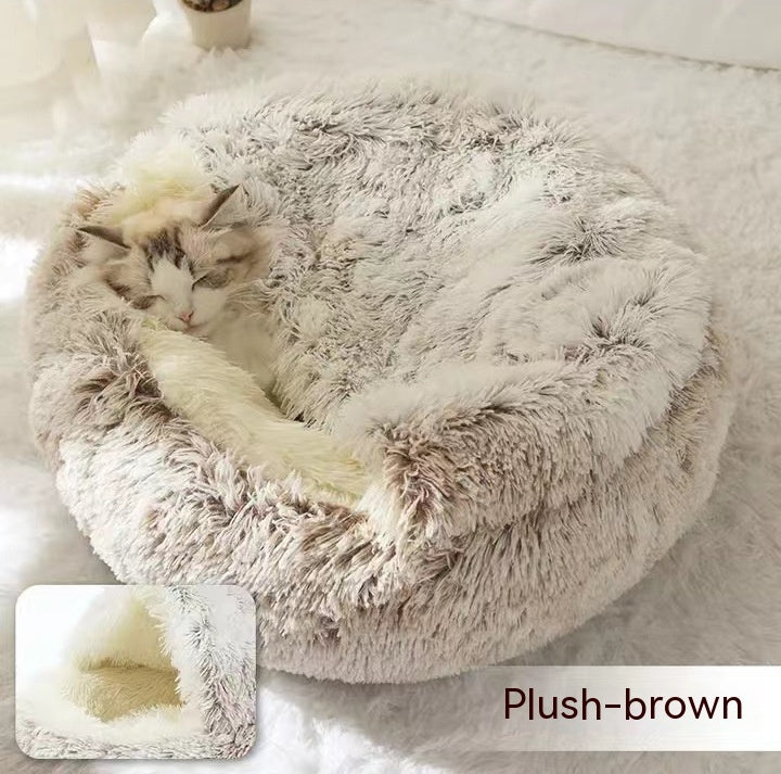 Pet Winter Bed | Round Plush