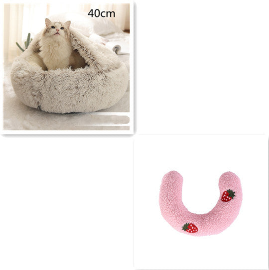 Pet Winter Bed | Round Plush