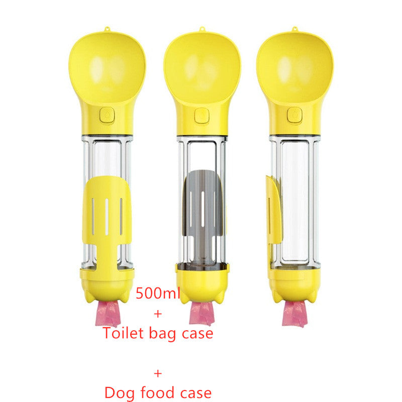 3 in 1 - Pet Water Bottle, Feeder Bowl, Garbage Bag Storage