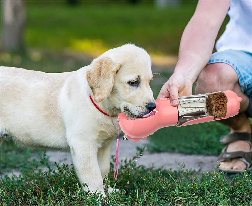 3 in 1 - Pet Water Bottle, Feeder Bowl, Garbage Bag Storage